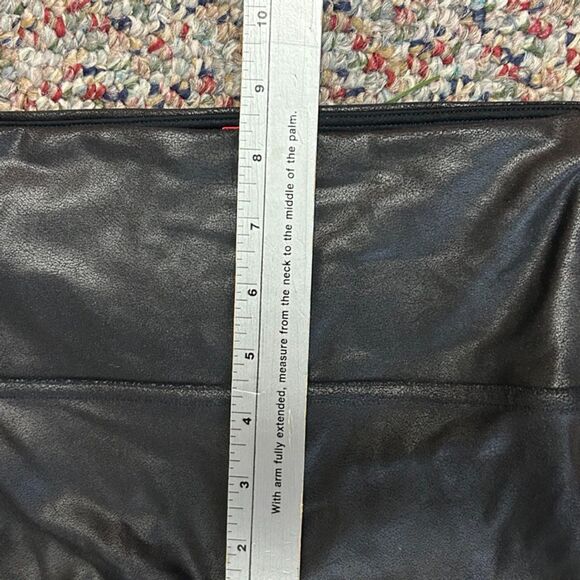 Spanx Black Faux Leather High Waist Ankle Length Leggings Size Small - Picture 11 of 12